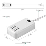 6-Port USB Charging Hub - 5V 3A Wall Adapter with Power Switch optoeletronics