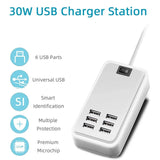 6-Port USB Charging Hub - 5V 3A Wall Adapter with Power Switch optoeletronics