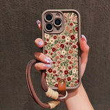 Floral Lanyard Phone Case for iPhone - Silicone Crossbody Cover optoeletronics
