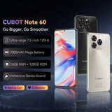 Cubot Note 60 Smartphone - 120Hz 7.2-Inch Display 7000mAh optoeletronics