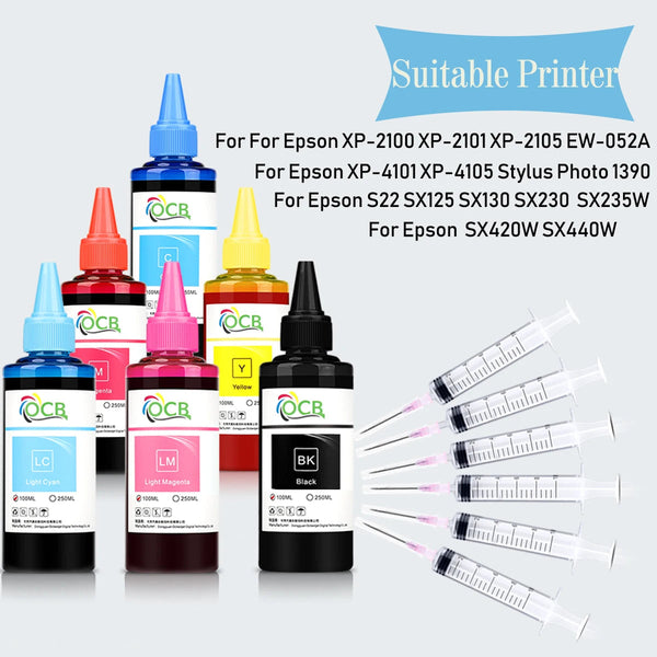 OCBESTJET 6-Color Refill Ink Kit - Epson 100ML Bottles