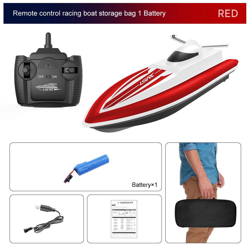 LSRC-B8 RC Racing Boat - Waterproof 2.4G Speedboat optoeletronics