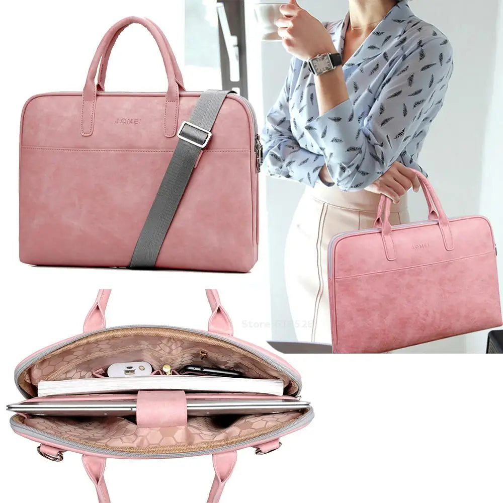 Waterproof PU Laptop Briefcase for 13 to 15 Inch Notebooks