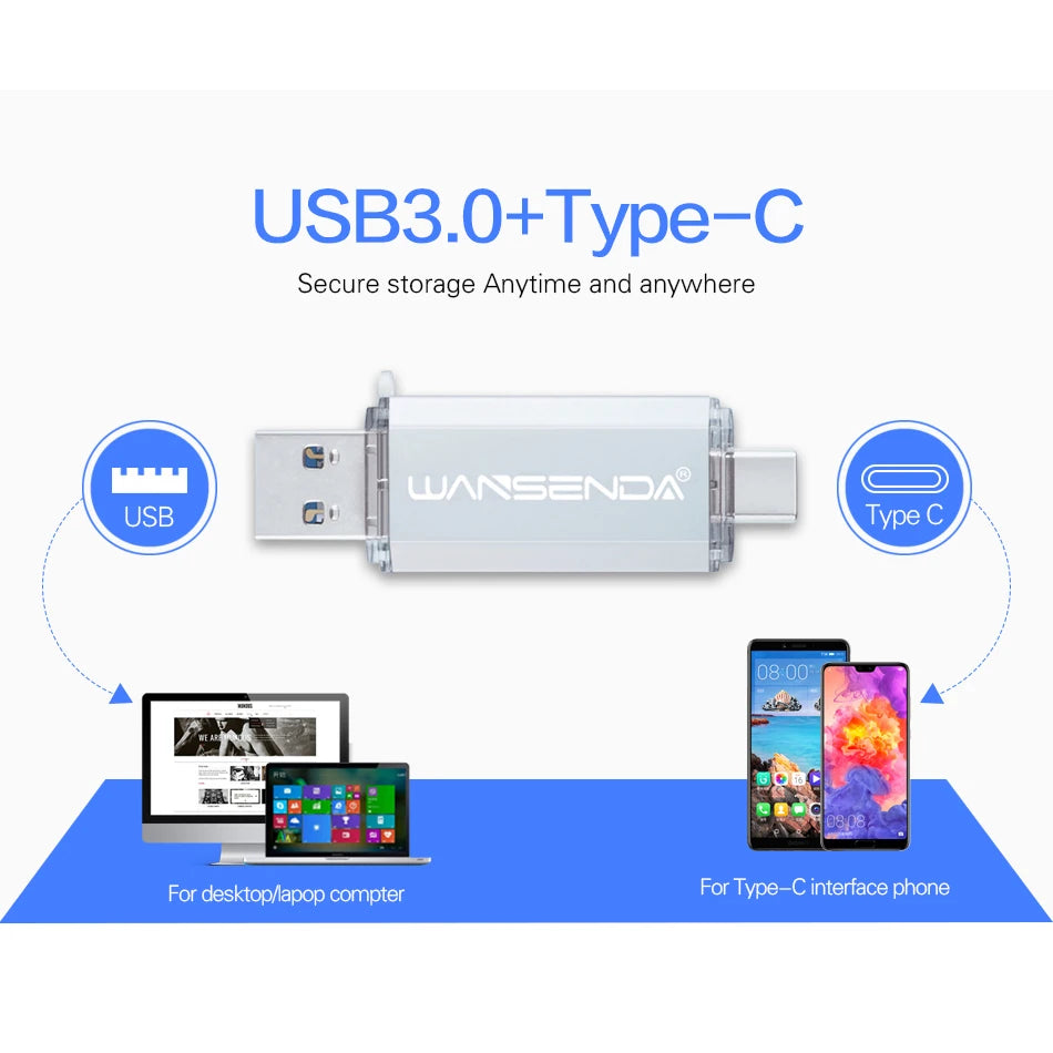 WANSENDA USB 3.0 Type-C OTG Flash Drive optoeletronics