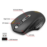 2.4GHz Wireless Mouse with 2000 DPI and USB Receiver optoeletronics