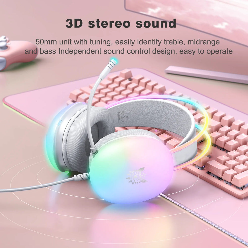 ONIKUMA RGB Gaming Headset - Wired Noise-Cancel Mic optoeletronics