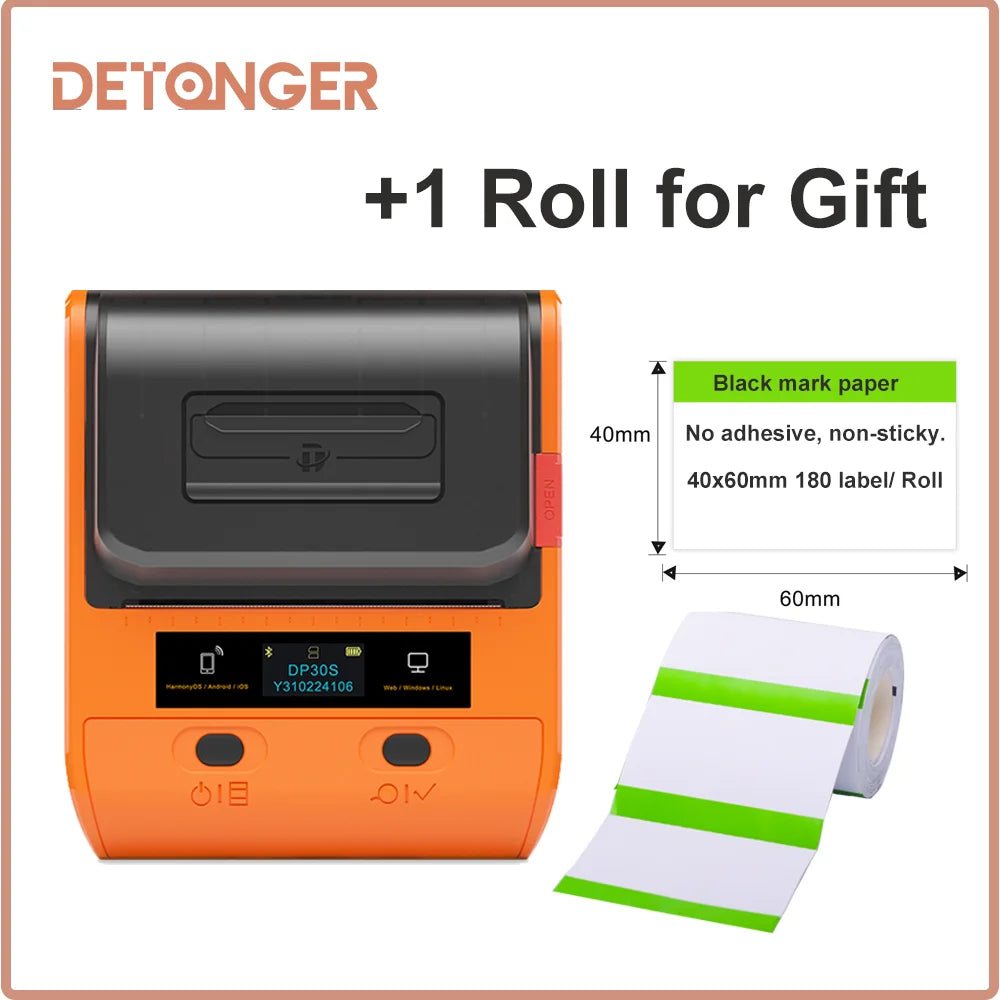 DETONGER DP30S Thermal Label Printer - Bluetooth 28-80mm optoeletronics