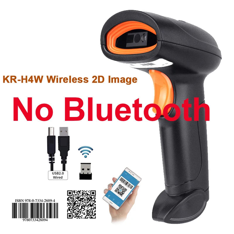 HONOURWOLF L8BL S8 2D Barcode Scanner - Bluetooth 2.4G USB optoeletronics