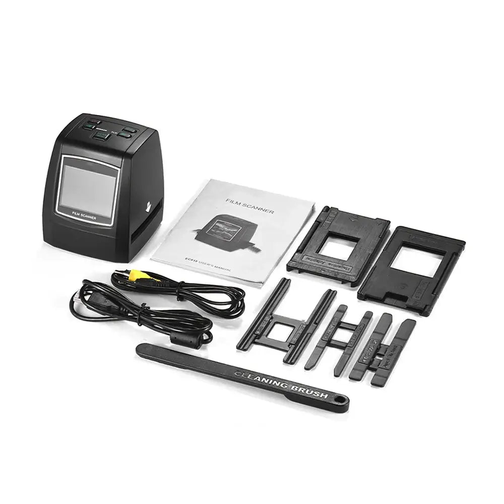  14MP and 22MP Film Scanner for 35mm and Slide Conversion with control buttons and screen