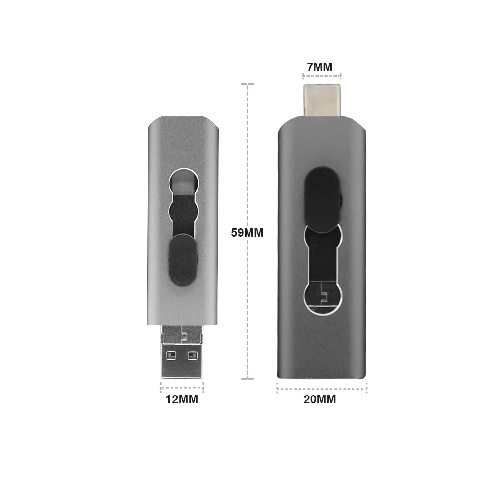 3-in-1 OTG USB Flash Drive with Type-C and Micro USB optoeletronics