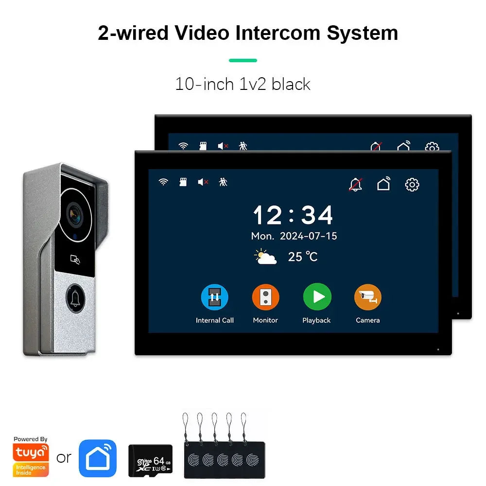 ANJIELO 2-Wire 1080P Video Intercom Doorbell System optoeletronics