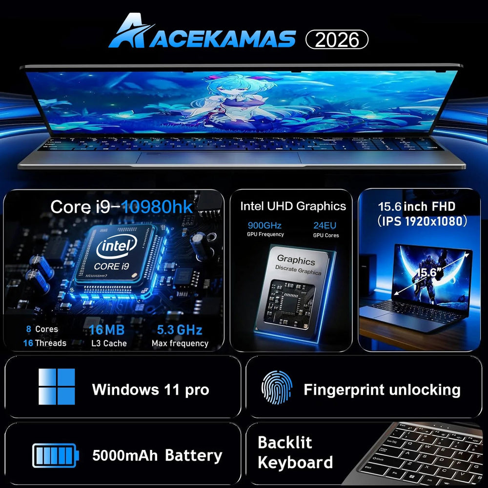 15.6-inch Gaming Laptop - i9 10980HK Fingerprint optoeletronics