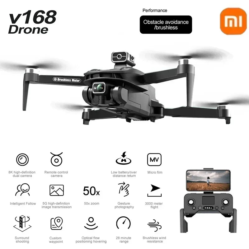 Xiaomi Mijia V168 GPS Drone - 8K Foldable Aerial Camera optoeletronics