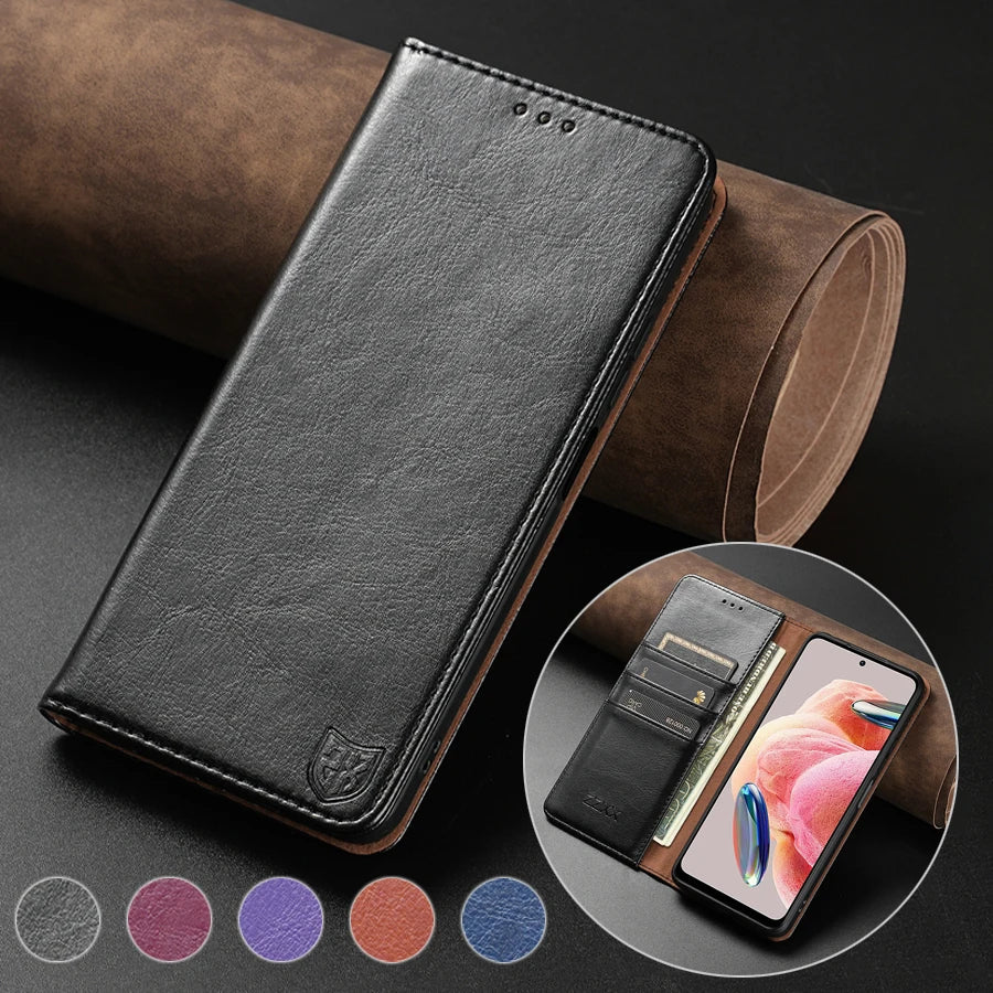 Magnetic Wallet Leather Case for Xiaomi Redmi - Card Holder Cover optoeletronics
