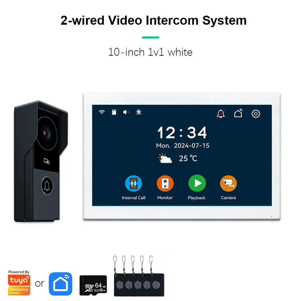 ANJIELO 2-Wire 1080P Video Intercom Doorbell System optoeletronics