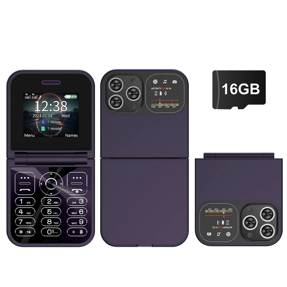 SERVO F15 Mini Flip Phone - Dual SIM 2G Compact Mobile optoeletronics