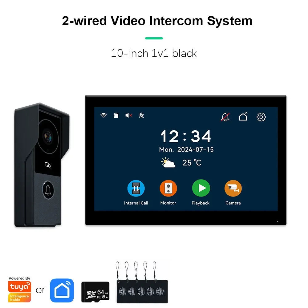 ANJIELO 2-Wire 1080P Video Intercom Doorbell System optoeletronics