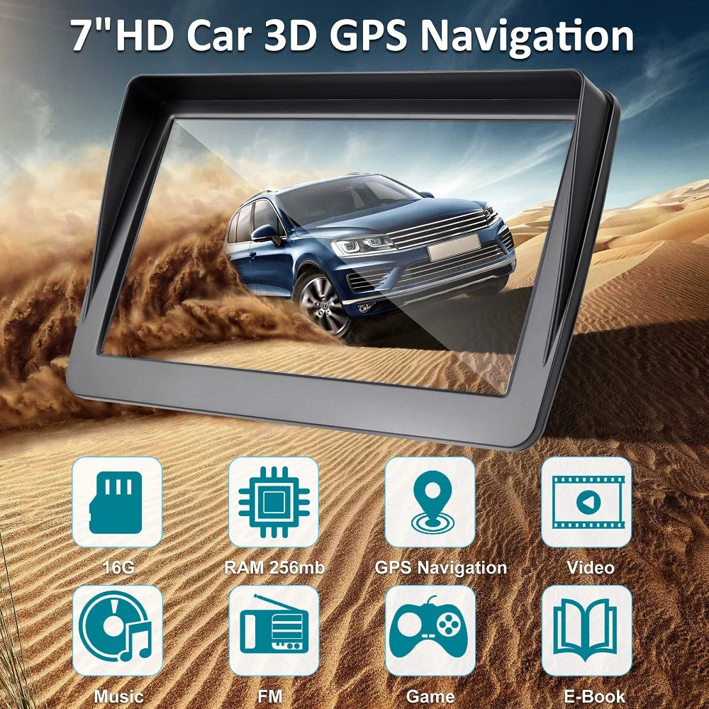 KMDRIVE 7-inch Car Truck GPS Navigator - 16GB Type-C optoeletronics