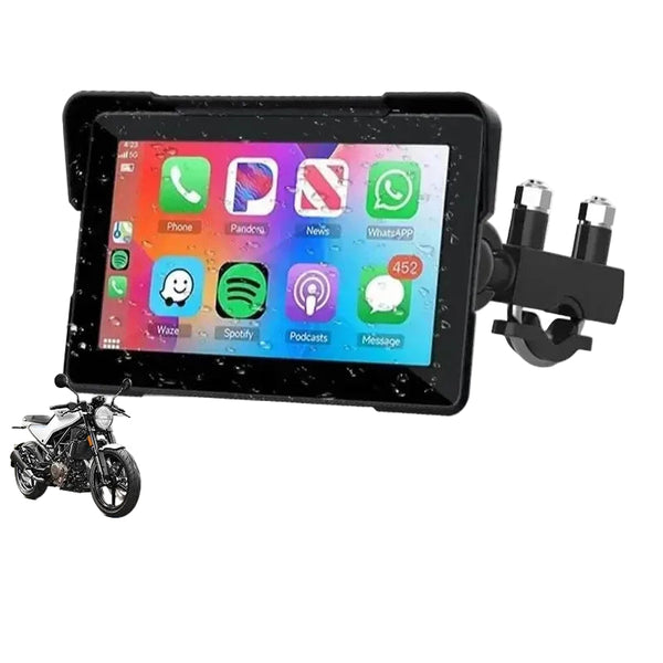 Jansite Motorcycle CarPlay GPS Display - IPX7 Waterproof DVR