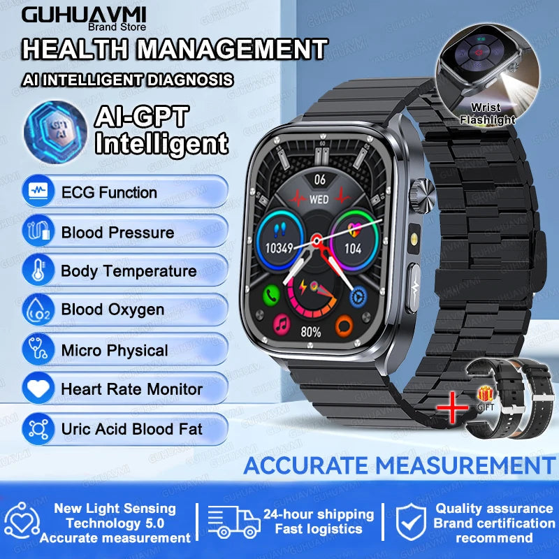 ECG Health Smart Watch - Heart Analysis, Blood Pressure and Bluetooth Call optoeletronics