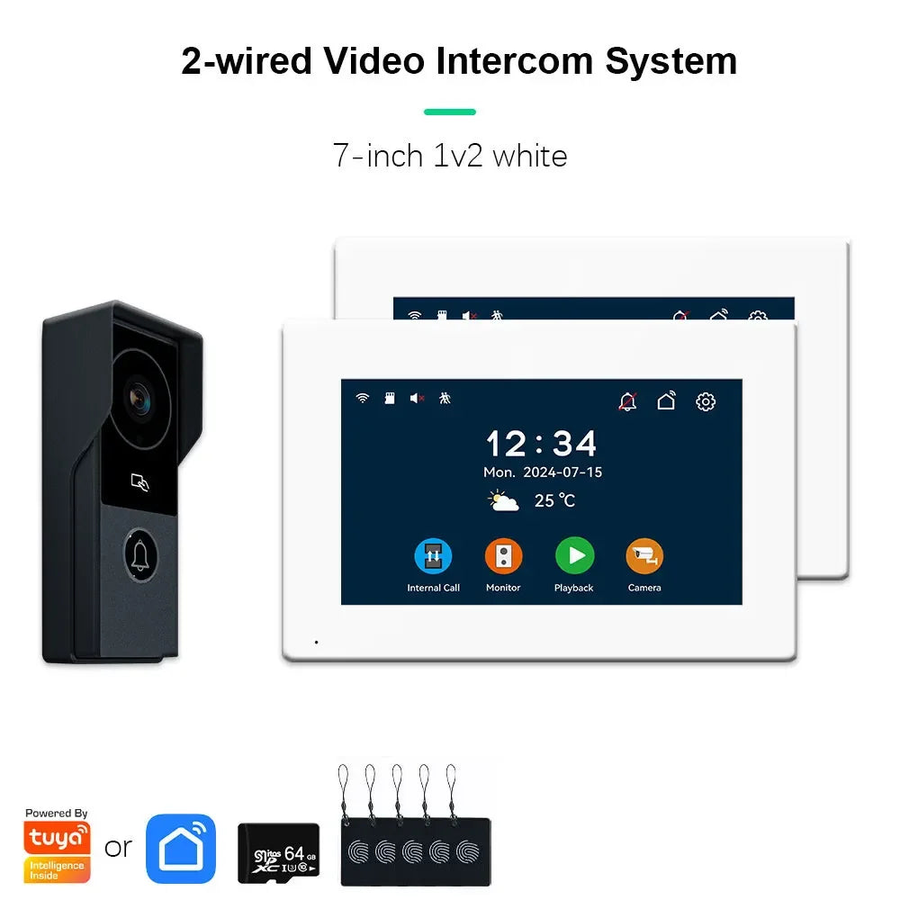 ANJIELO 2-Wire 1080P Video Intercom Doorbell System optoeletronics