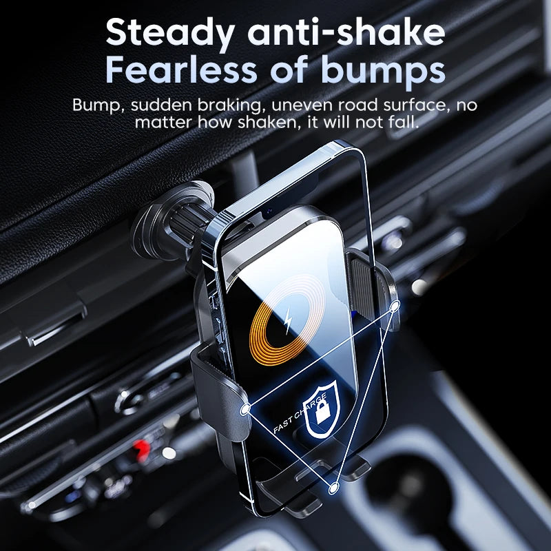 15W Car Wireless Charger Mount - Intelligent Auto-Clamping Holder optoeletronics