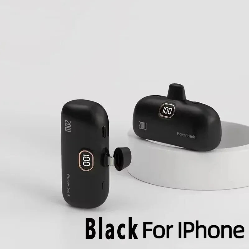 Mini Power Bank with Built-In Cables - Fast Charging Battery Pack optoeletronics