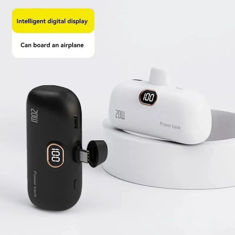 Mini Power Bank with Built-In Cables - Fast Charging Battery Pack optoeletronics