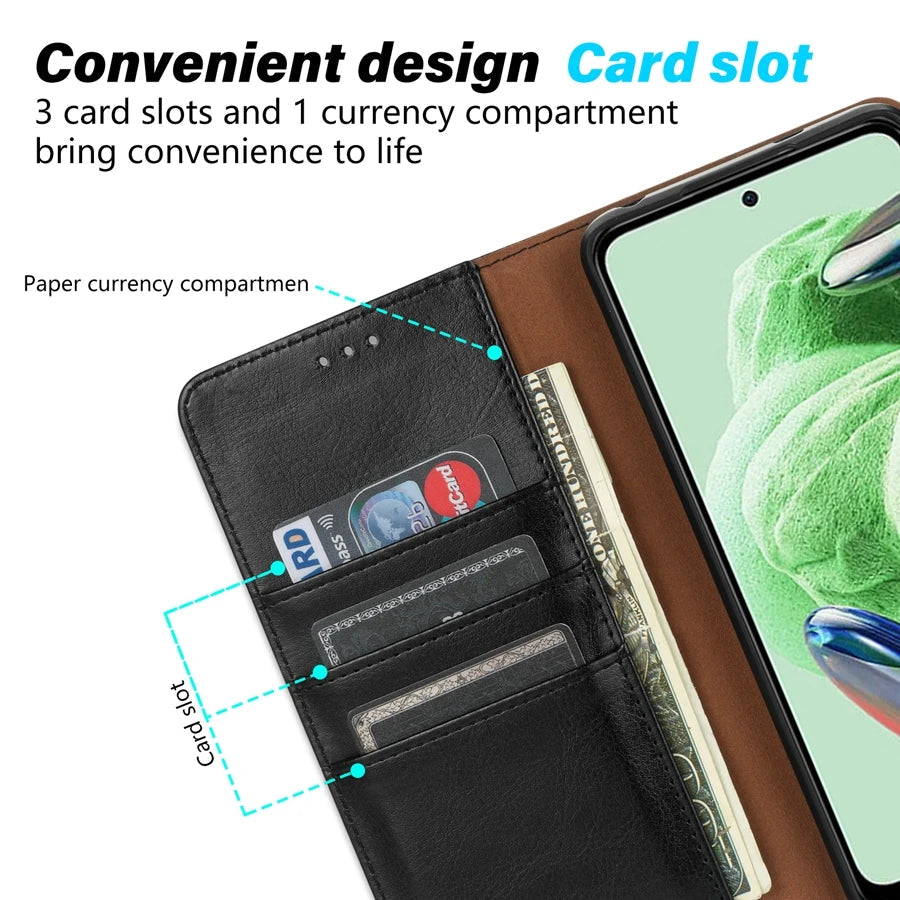 Magnetic Wallet Leather Case for Xiaomi Redmi - Card Holder Cover optoeletronics