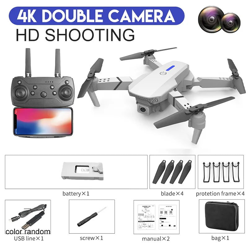 E88Pro 4K WiFi FPV Foldable Drone with Wide-Angle Camera optoeletronics