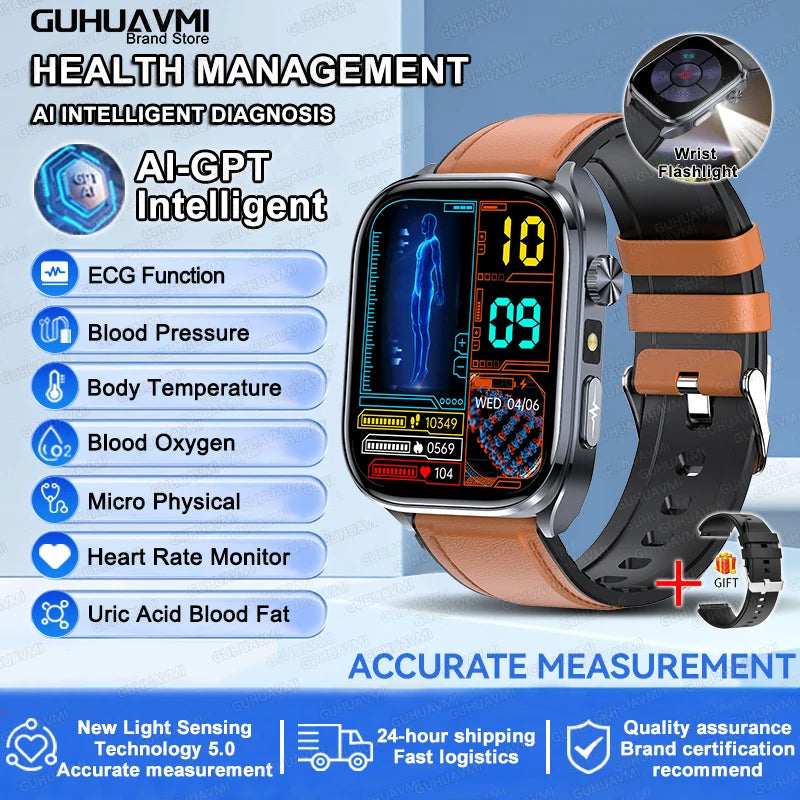 ECG Health Smart Watch - Heart Analysis, Blood Pressure and Bluetooth Call optoeletronics