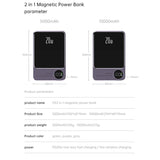Alloy Magnetic Power Bank with Wireless Charging - Digital Display Battery optoeletronics