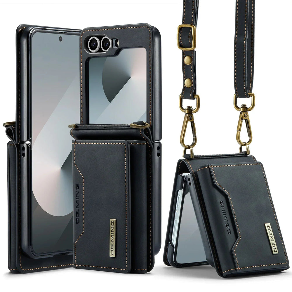 Crossbody Wallet Case for Samsung Galaxy Z Flip - Leather Card Holder optoeletronics