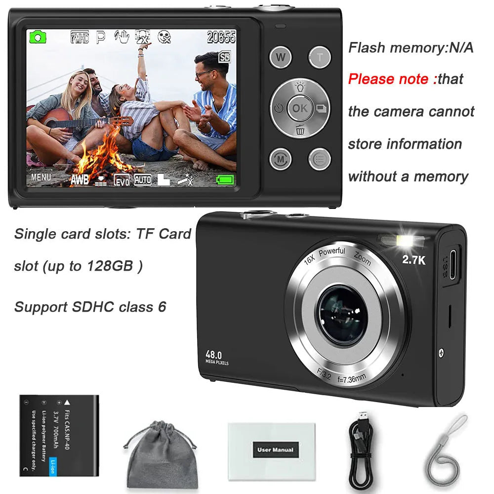4K 48MP Autofocus Vlogging Camera with 2.8-Inch Display optoeletronics