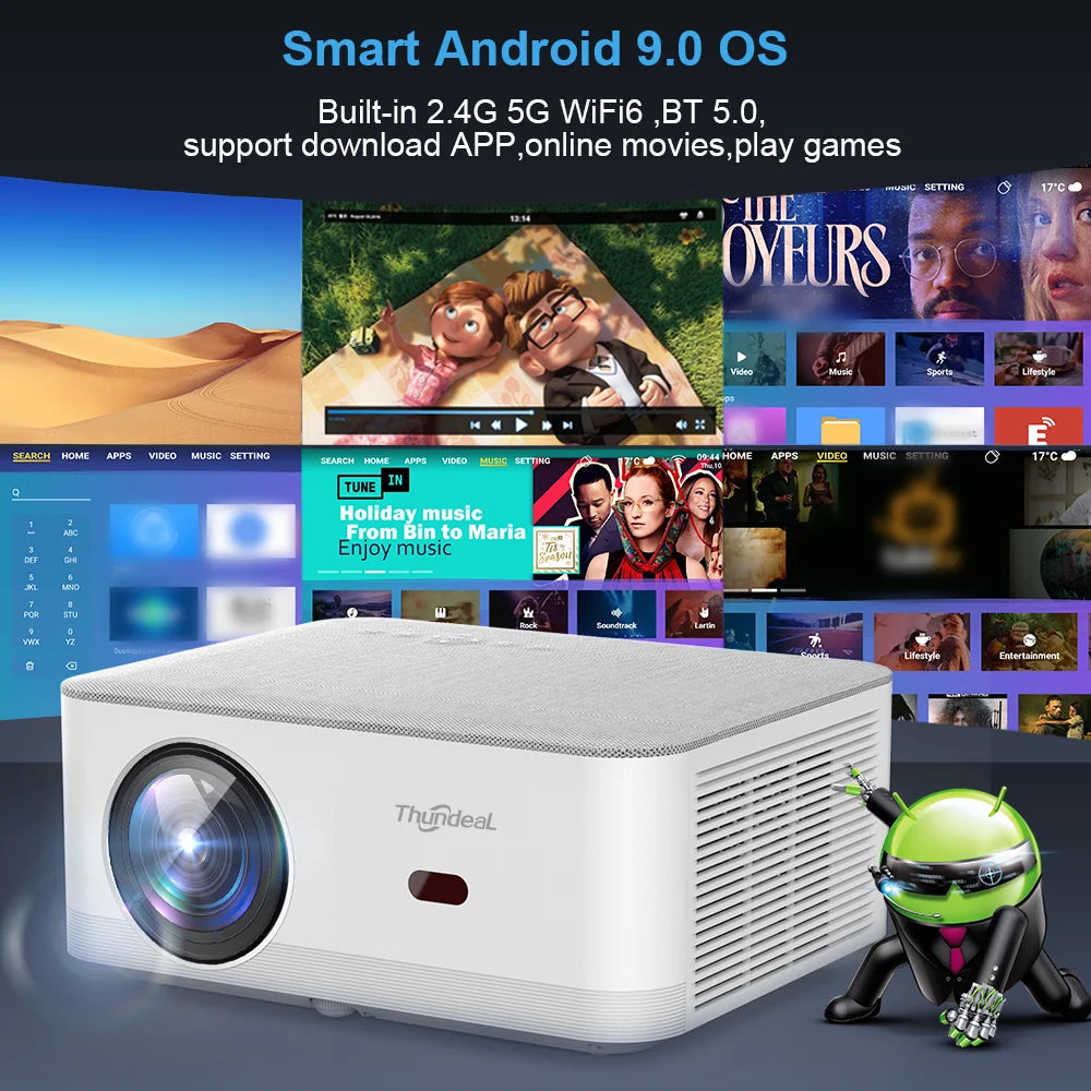 ThundeaL TD92 Pro Projector - 1100 ANSI Android Home Theater optoeletronics