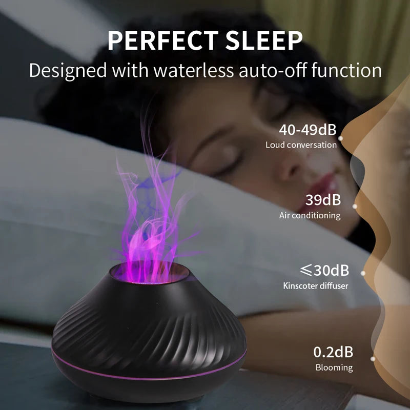KINSCOTER 130ml Volcanic Aroma Diffuser with Flame Light optoeletronics