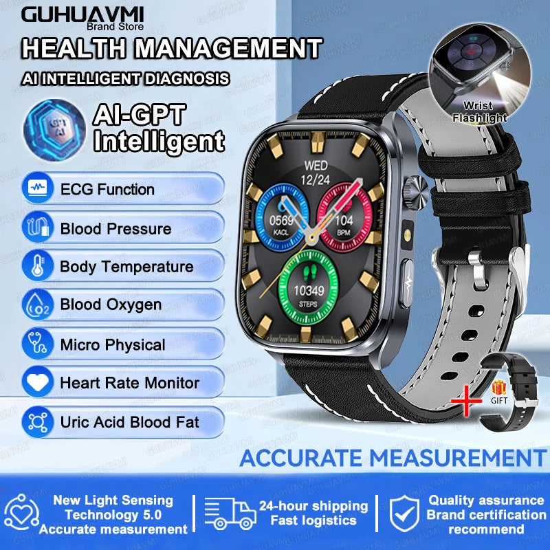 ECG Health Smart Watch - Heart Analysis, Blood Pressure and Bluetooth Call optoeletronics
