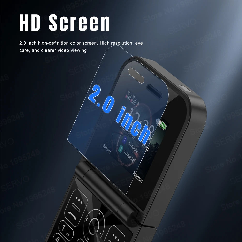 SERVO F15 Mini Flip Phone - Dual SIM 2G Compact Mobile optoeletronics