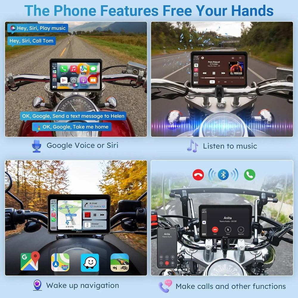 5/7-inch Motorcycle GPS Display - 2K DVR CarPlay Android Auto optoeletronics