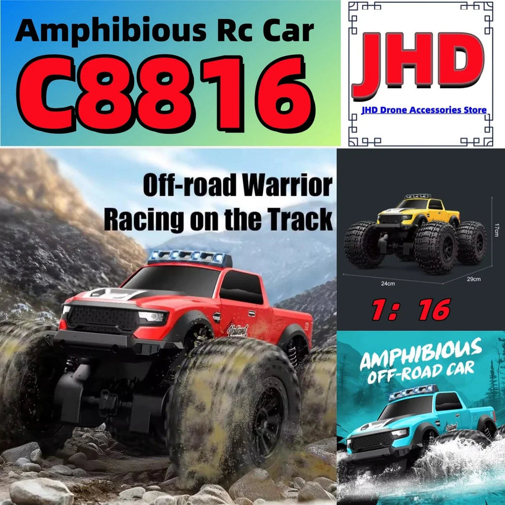 JJRC C8816 Amphibious RC Truck - 4WD Off-Road Climber optoeletronics