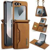 Crossbody Wallet Case for Samsung Galaxy Z Flip - Leather Card Holder optoeletronics