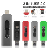 3-in-1 OTG USB Flash Drive with Type-C and Micro USB optoeletronics