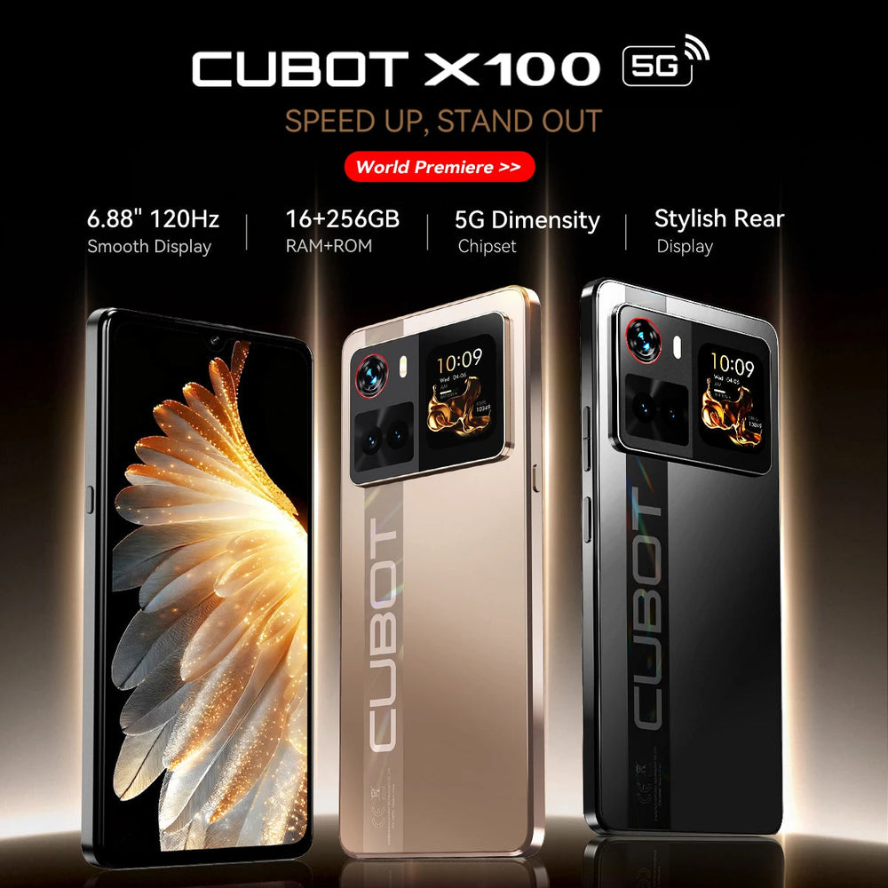 Cubot X100 5G Smartphone - 6.88-Inch 256GB 64MP Android Phone optoeletronics