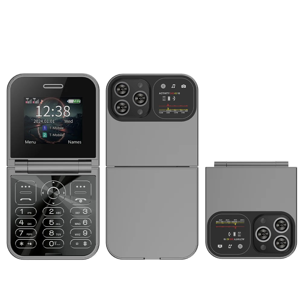 SERVO F15 Mini Flip Phone - Dual SIM 2G Compact Mobile optoeletronics