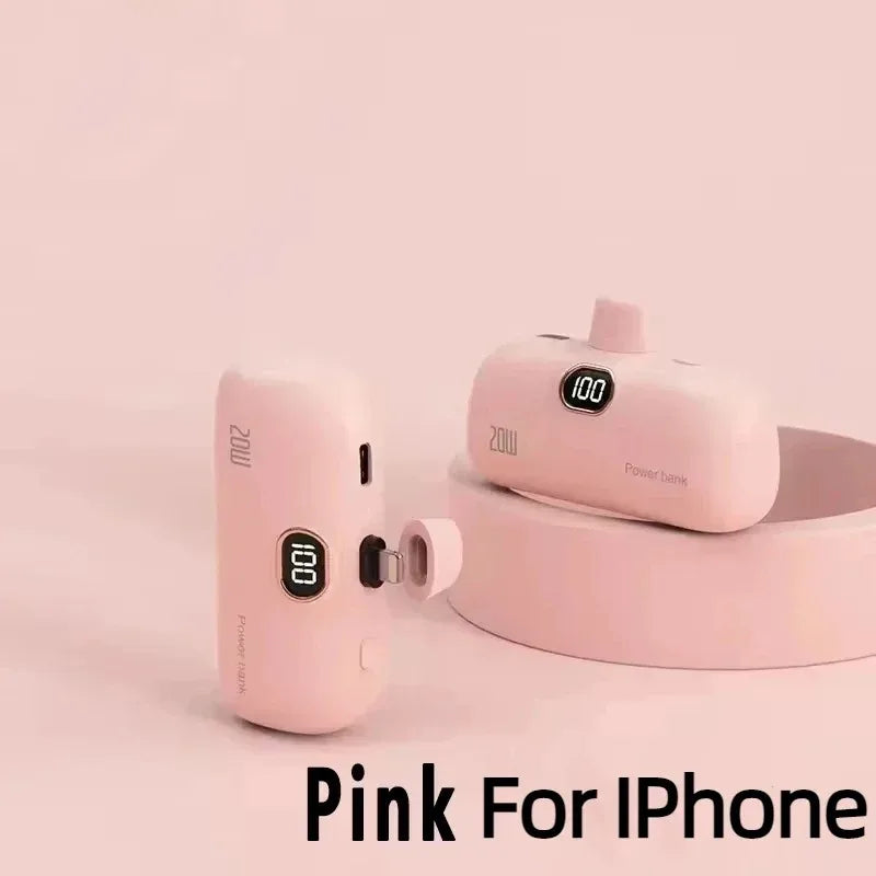 Mini Power Bank with Built-In Cables - Fast Charging Battery Pack optoeletronics