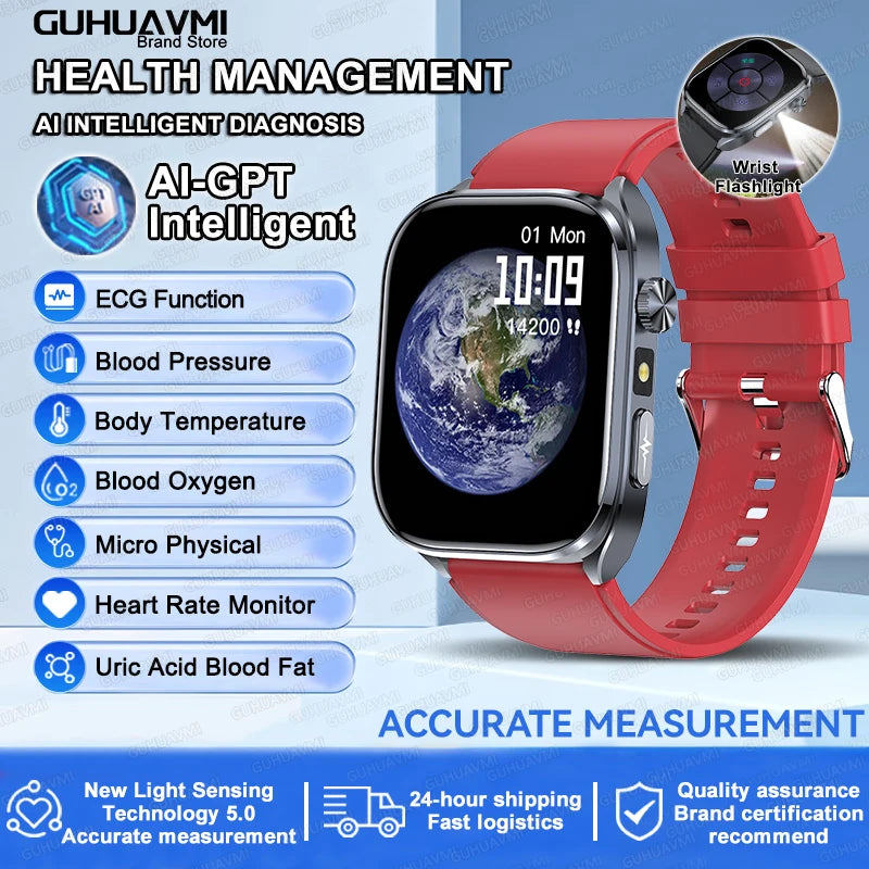 ECG Health Smart Watch - Heart Analysis, Blood Pressure and Bluetooth Call optoeletronics