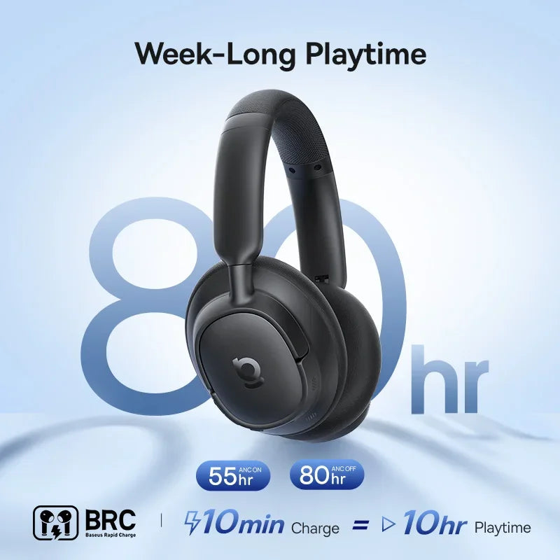 Baseus EH10 NC Wireless Headphones - 45dB ANC 80H optoeletronics