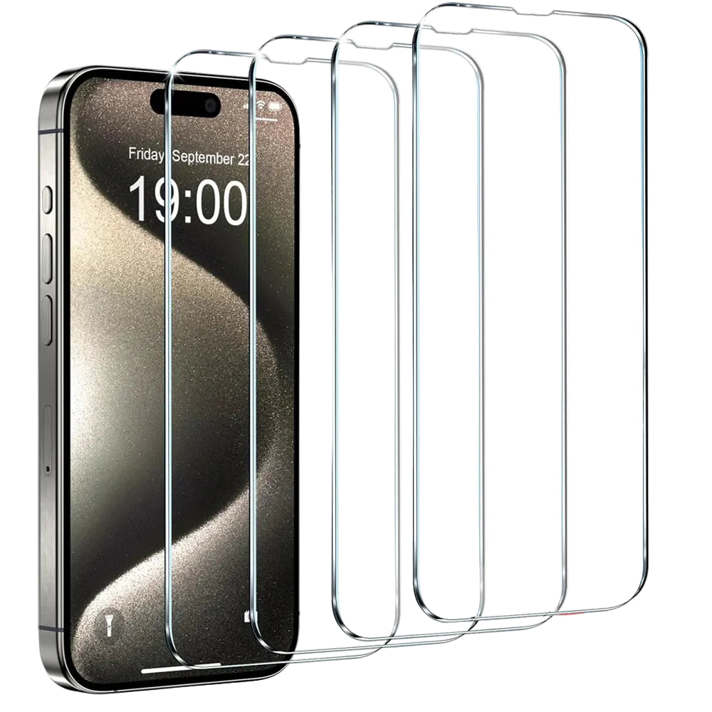 4-Pack Tempered Glass Screen Protector for iPhone - Clear HD Film optoeletronics