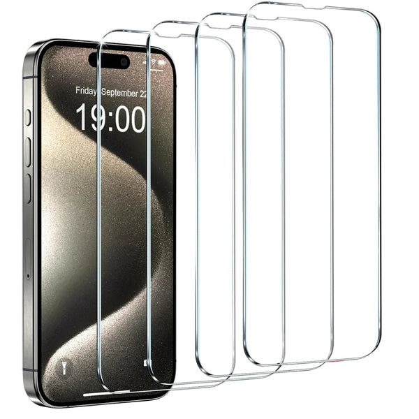 4-Pack Tempered Glass Screen Protector for iPhone - Clear HD Film