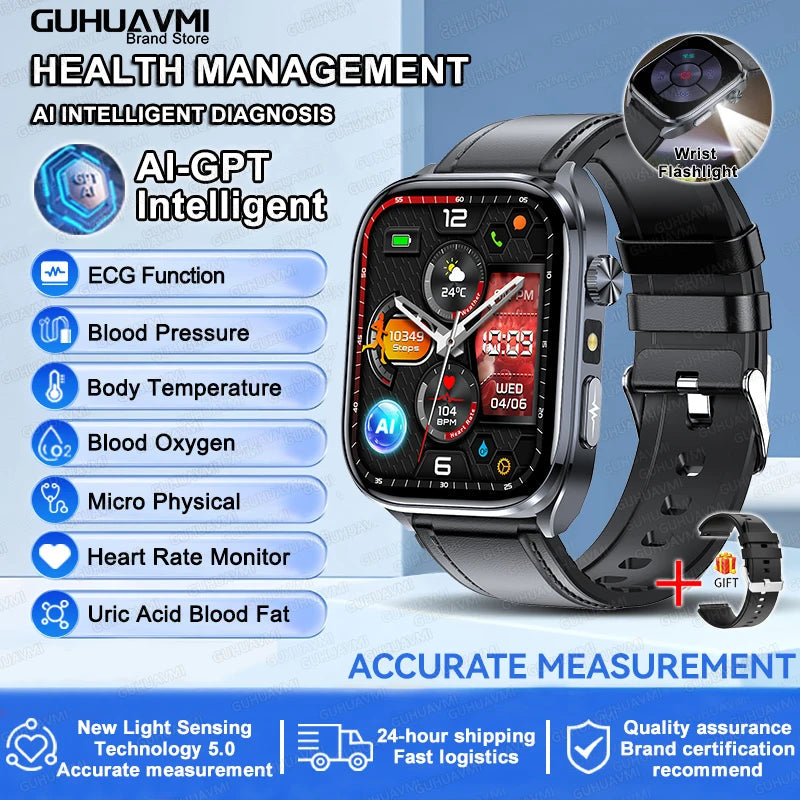 ECG Health Smart Watch - Heart Analysis, Blood Pressure and Bluetooth Call optoeletronics